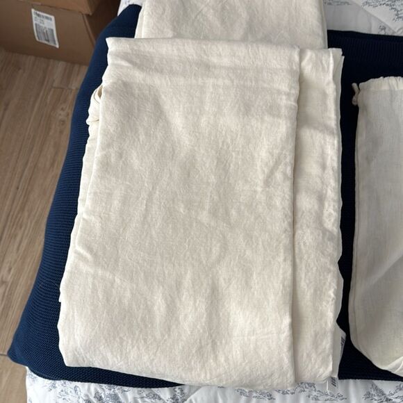 Quince European Linen Duvet Cover King/Cal King Ivory NWOT - Picture 6 of 6